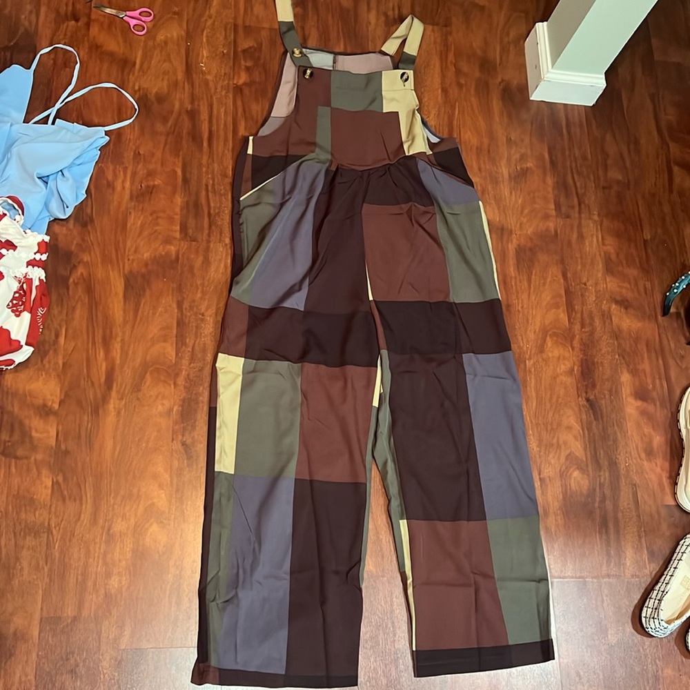 size medium shein multicolor patterned romper